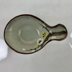 Japanese Ceramic Pouring Bowl Vtg Katakuchi Plum Flowers Crackle Gray Y170