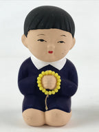 Japanese Ceramic Praying Boy Girl Figurines Vtg Decoration Juzu White Blue BD920