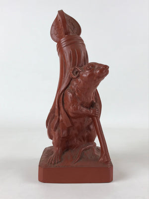 Japanese Ceramic Rat Statue Vtg Tokoname Ware Zodiac Decoration Brown BD947