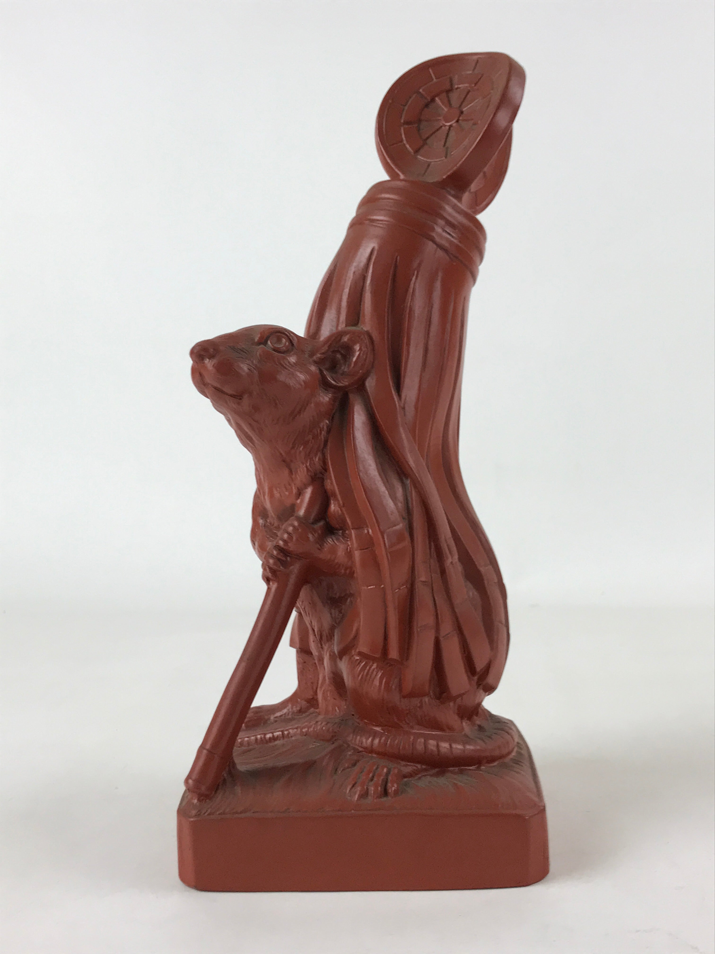 Japanese Ceramic Rat Statue Vtg Tokoname Ware Zodiac Decoration Brown BD947