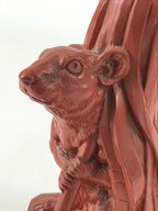 Japanese Ceramic Rat Statue Vtg Tokoname Ware Zodiac Decoration Brown BD947