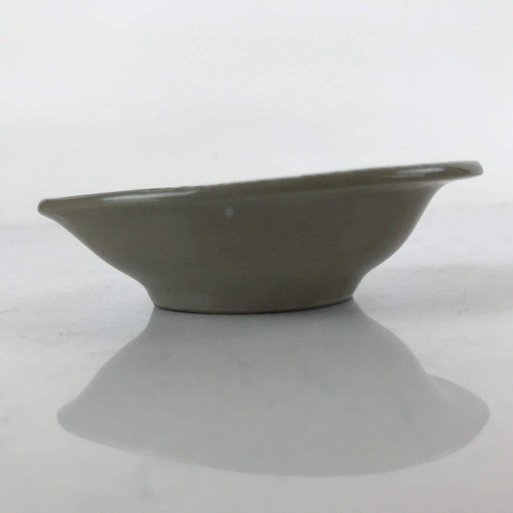 Japanese Ceramic Renge Spoon W/Stand Vtg Nabe Ramen Noodle Soup Gray PY877