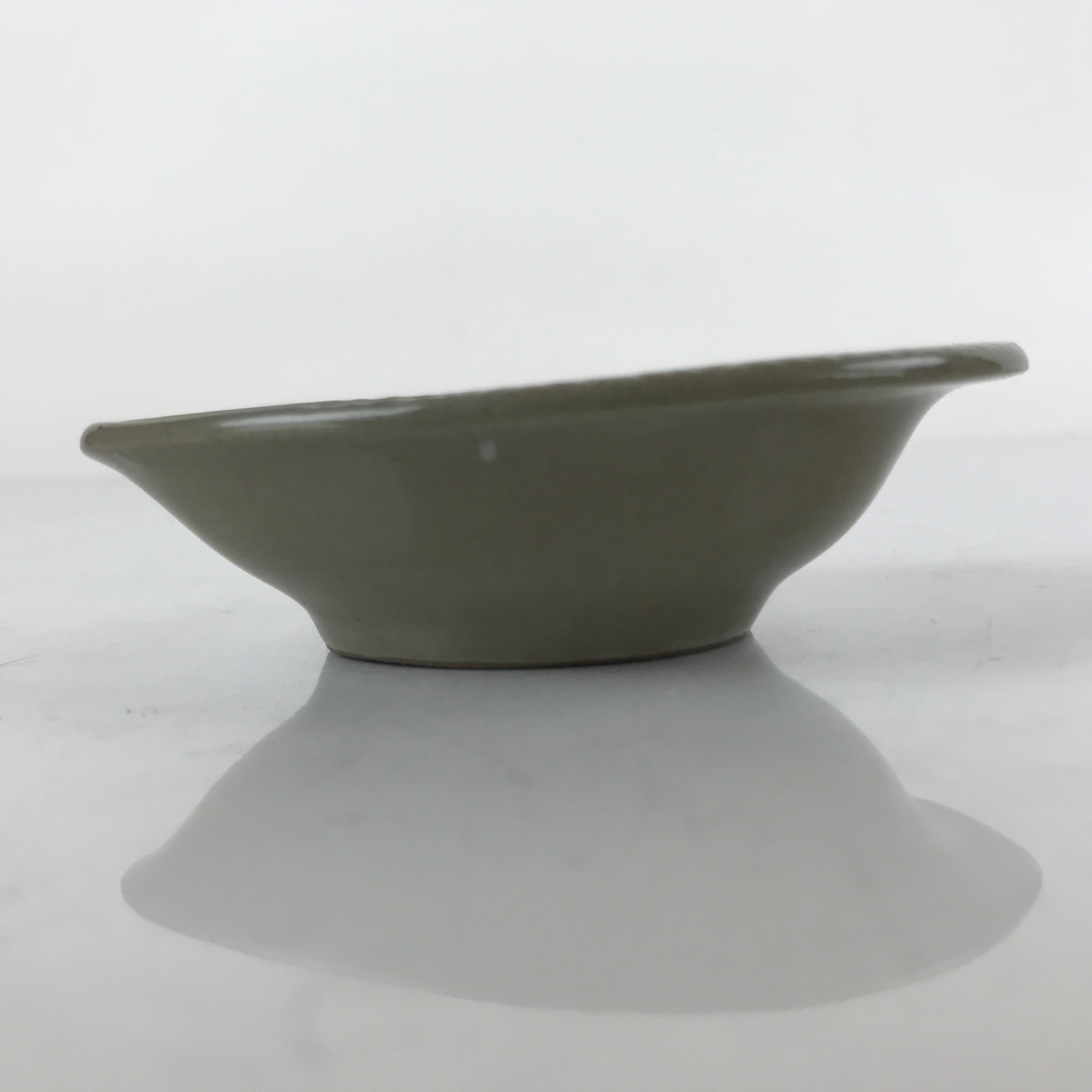 Japanese Ceramic Renge Spoon W/Stand Vtg Nabe Ramen Noodle Soup Gray PY877