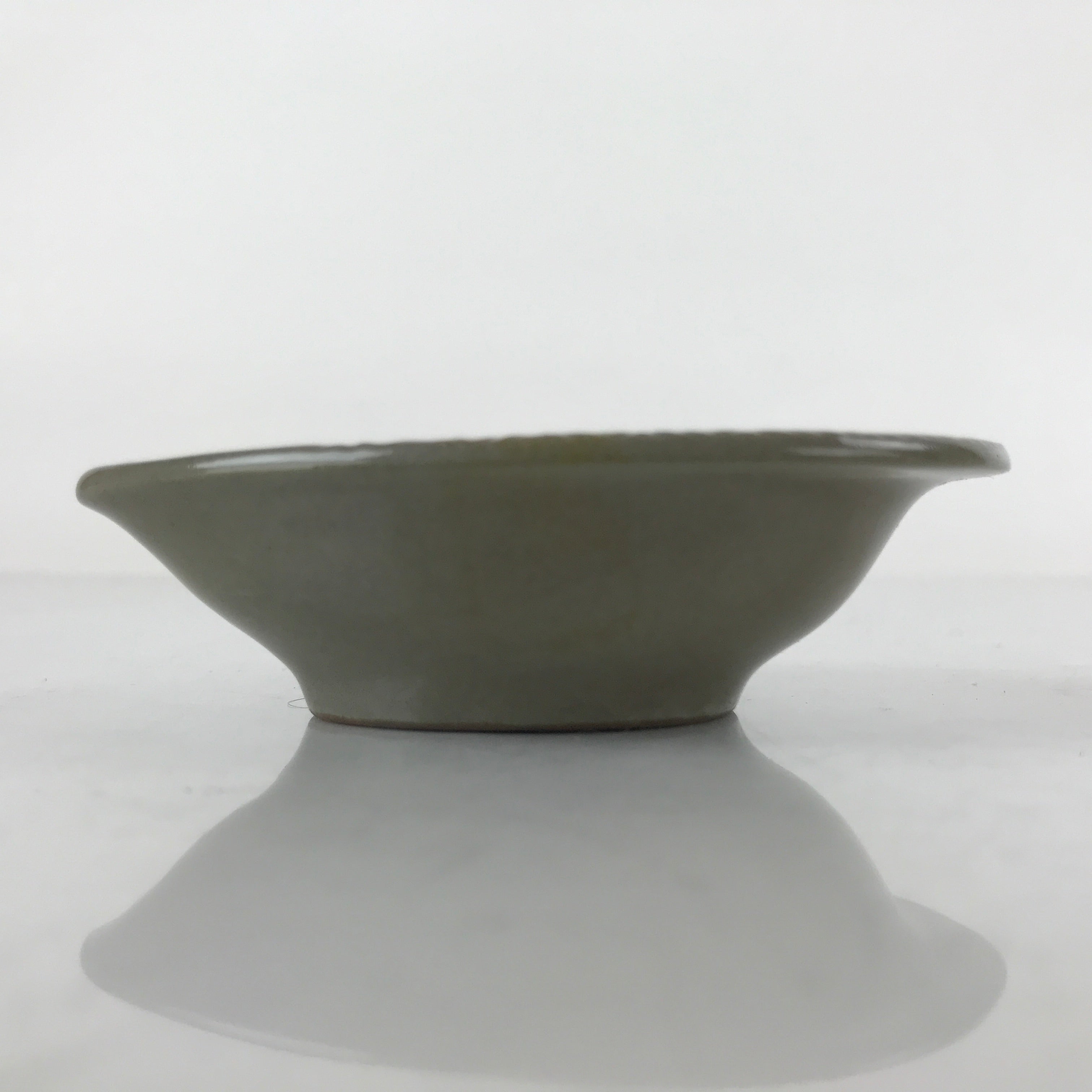 Japanese Ceramic Renge Spoon W/Stand Vtg Nabe Ramen Noodle Soup Gray PY878