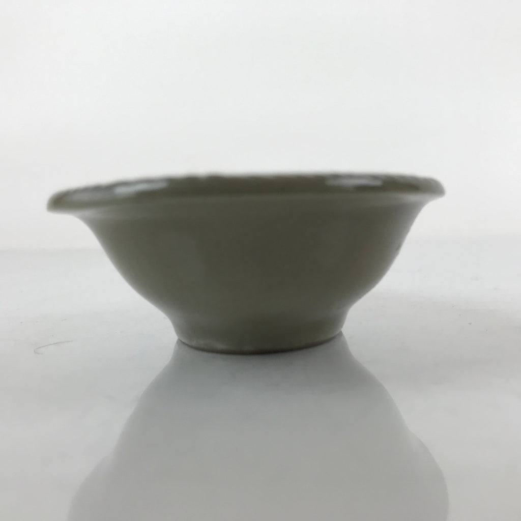 Japanese Ceramic Renge Spoon W/Stand Vtg Nabe Ramen Noodle Soup Gray PY878