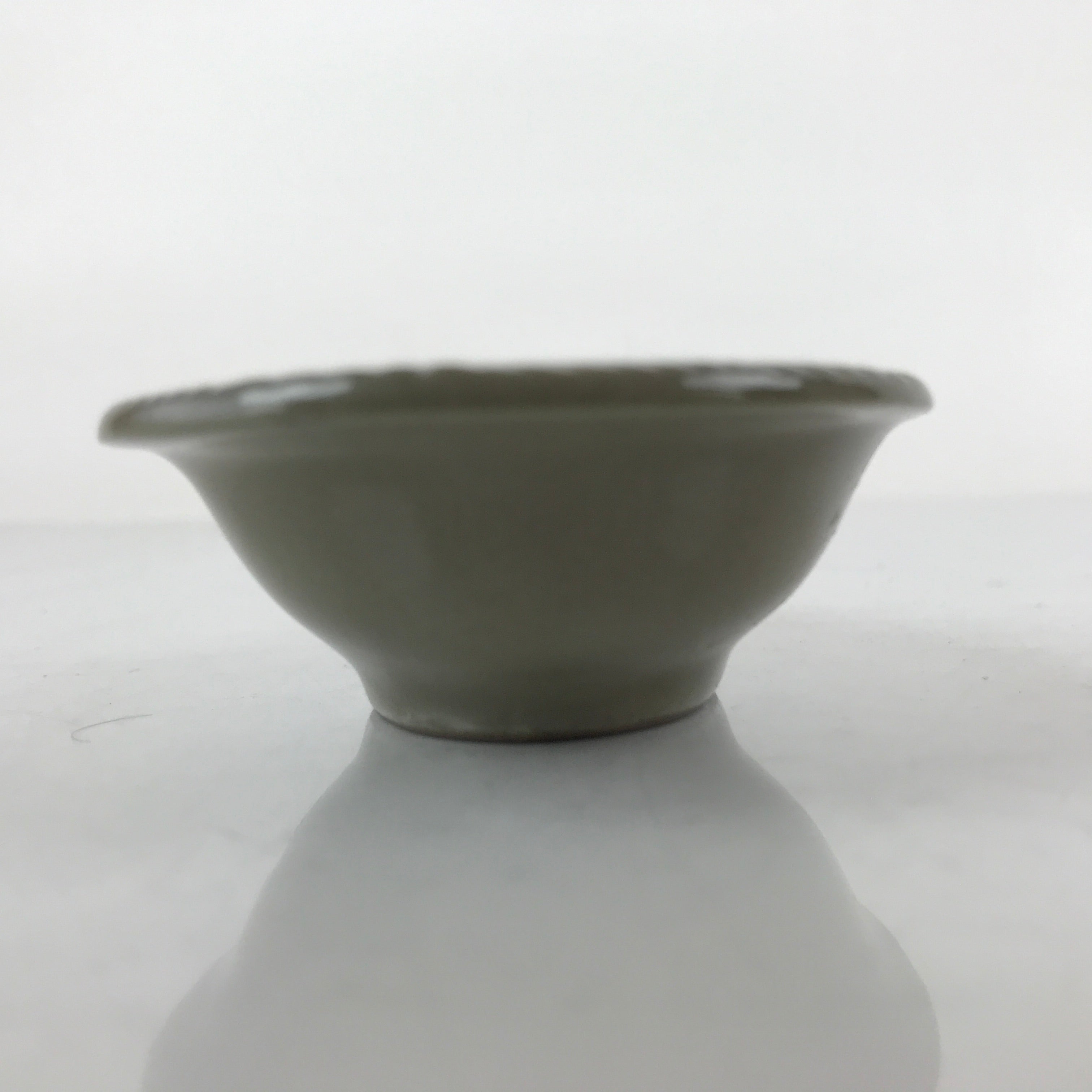 Japanese Ceramic Renge Spoon W/Stand Vtg Nabe Ramen Noodle Soup Gray PY878