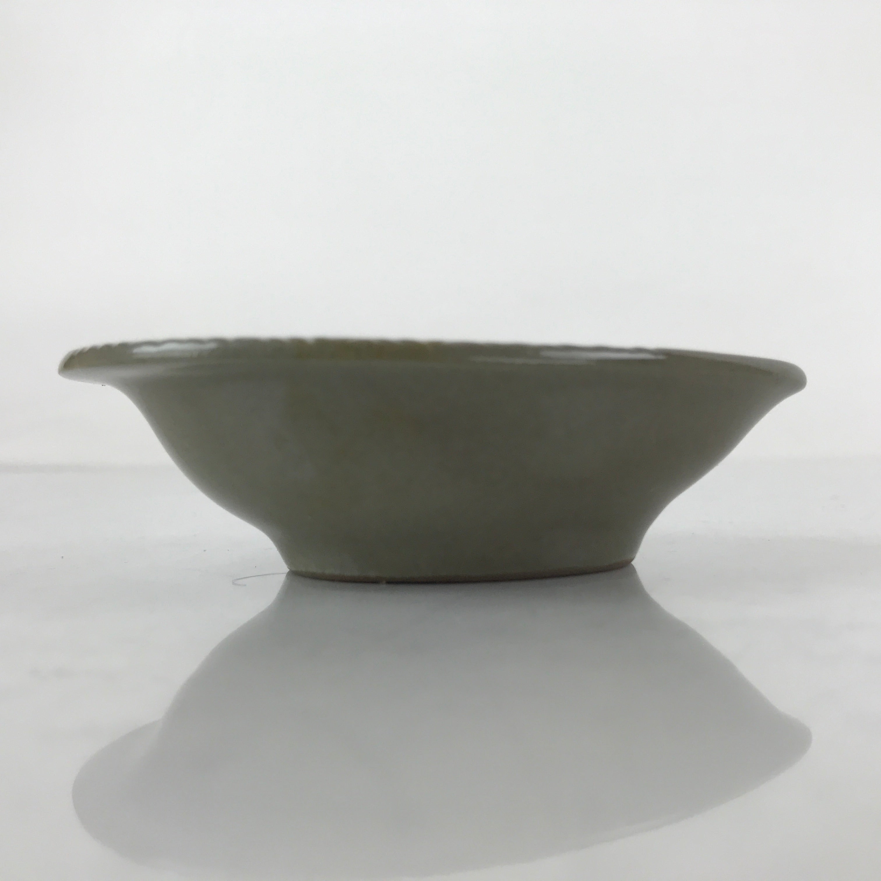 Japanese Ceramic Renge Spoon W/Stand Vtg Nabe Ramen Noodle Soup Gray PY878