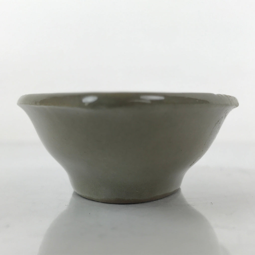 Japanese Ceramic Renge Spoon W/Stand Vtg Nabe Ramen Noodle Soup Gray PY879