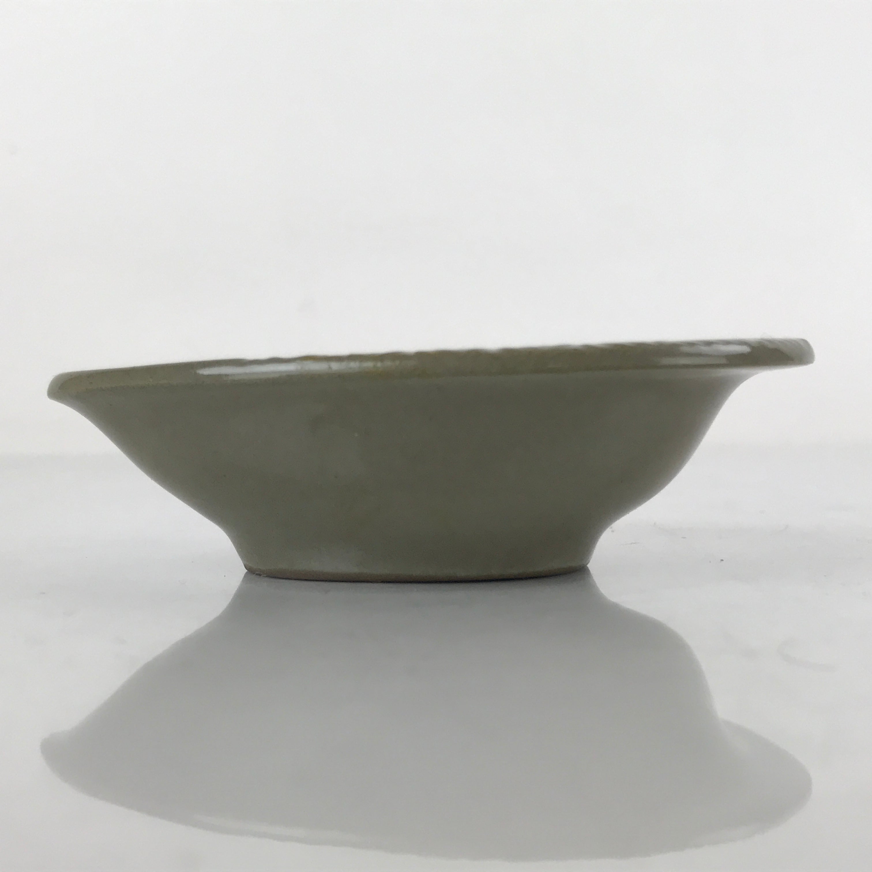 Japanese Ceramic Renge Spoon W/Stand Vtg Nabe Ramen Noodle Soup Gray PY879