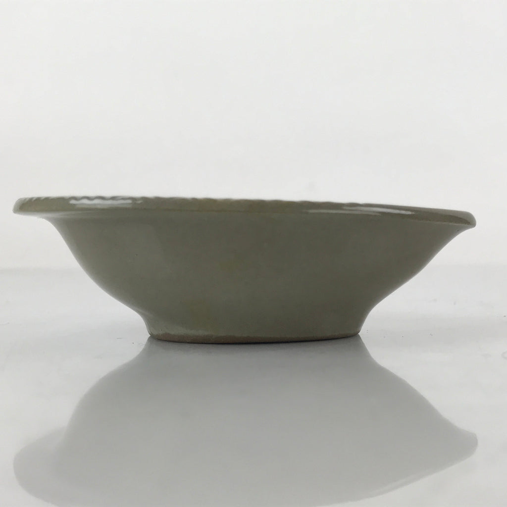 Japanese Ceramic Renge Spoon W/Stand Vtg Nabe Ramen Noodle Soup Gray PY879