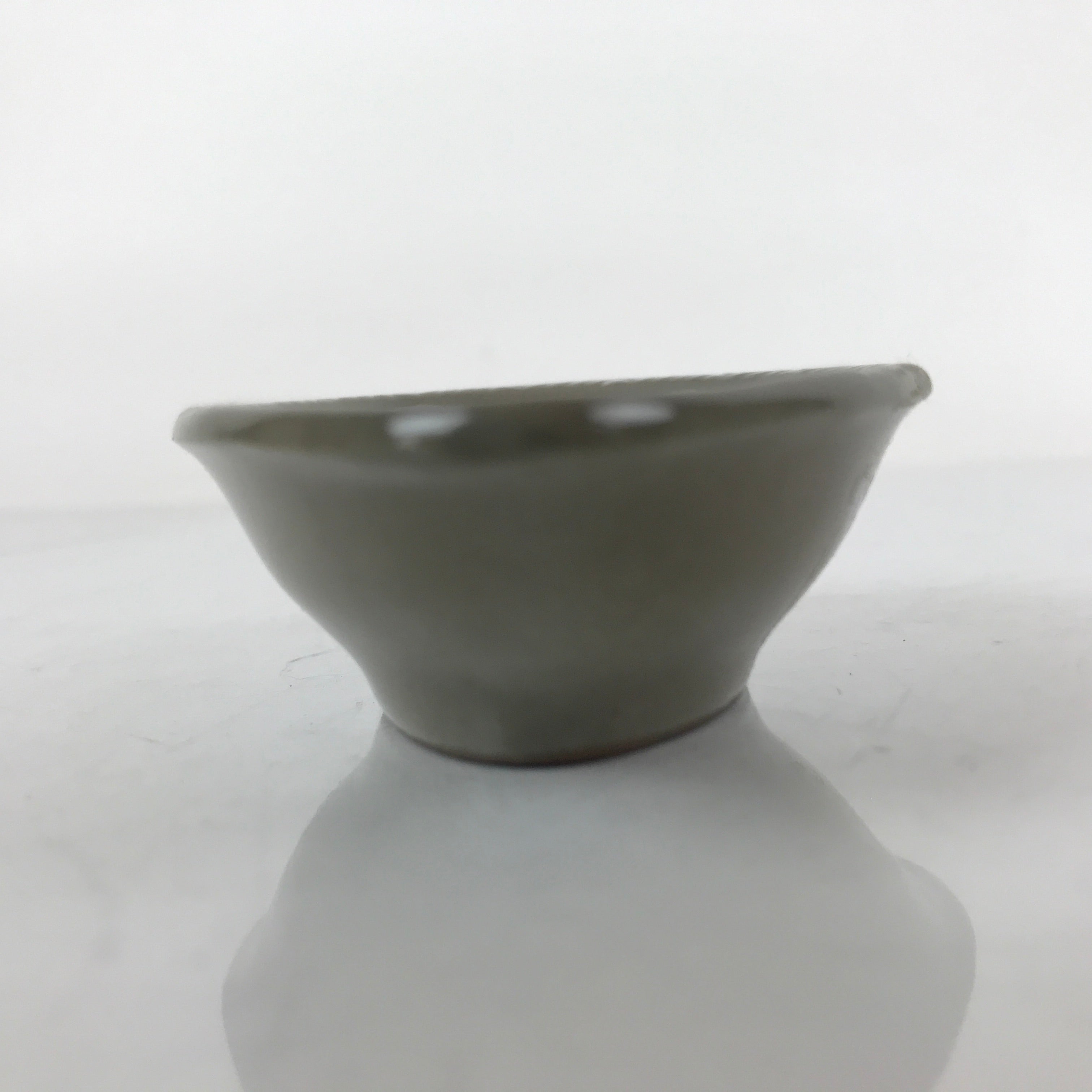 Japanese Ceramic Renge Spoon W/Stand Vtg Nabe Ramen Noodle Soup Gray PY884