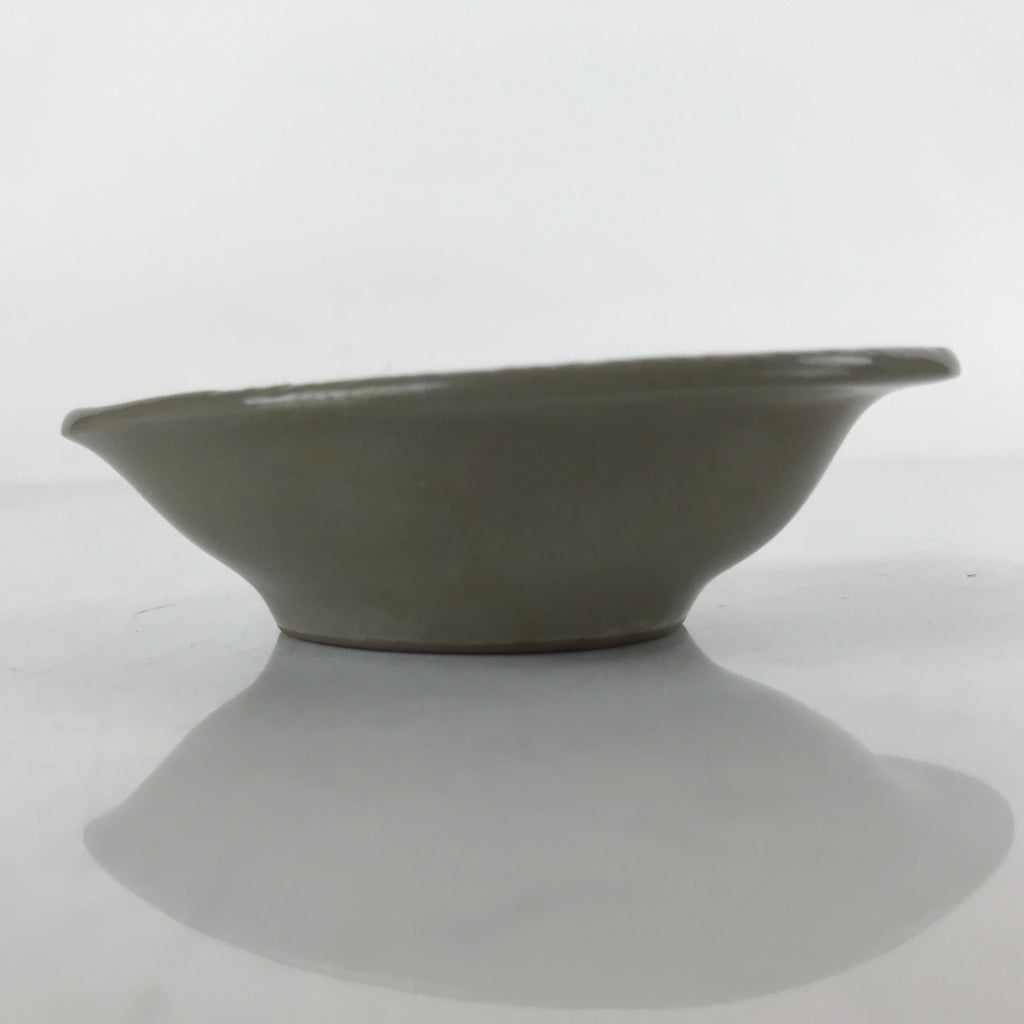 Japanese Ceramic Renge Spoon W/Stand Vtg Nabe Ramen Noodle Soup Gray PY884