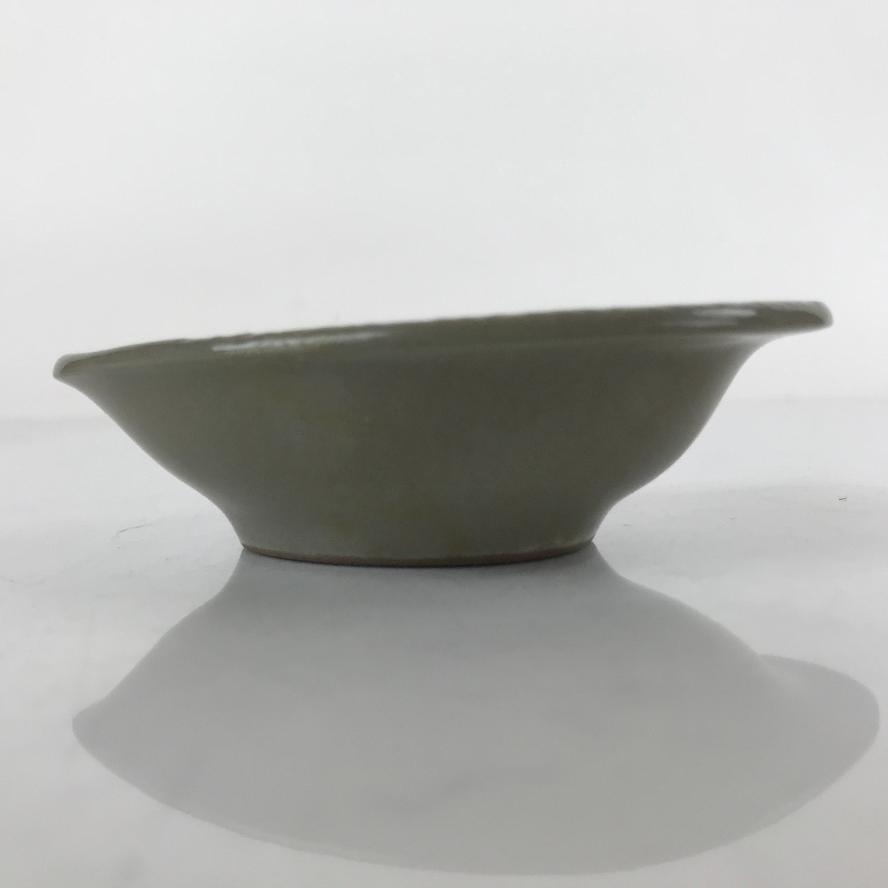 Japanese Ceramic Renge Spoon W/Stand Vtg Nabe Ramen Noodle Soup Gray PY884