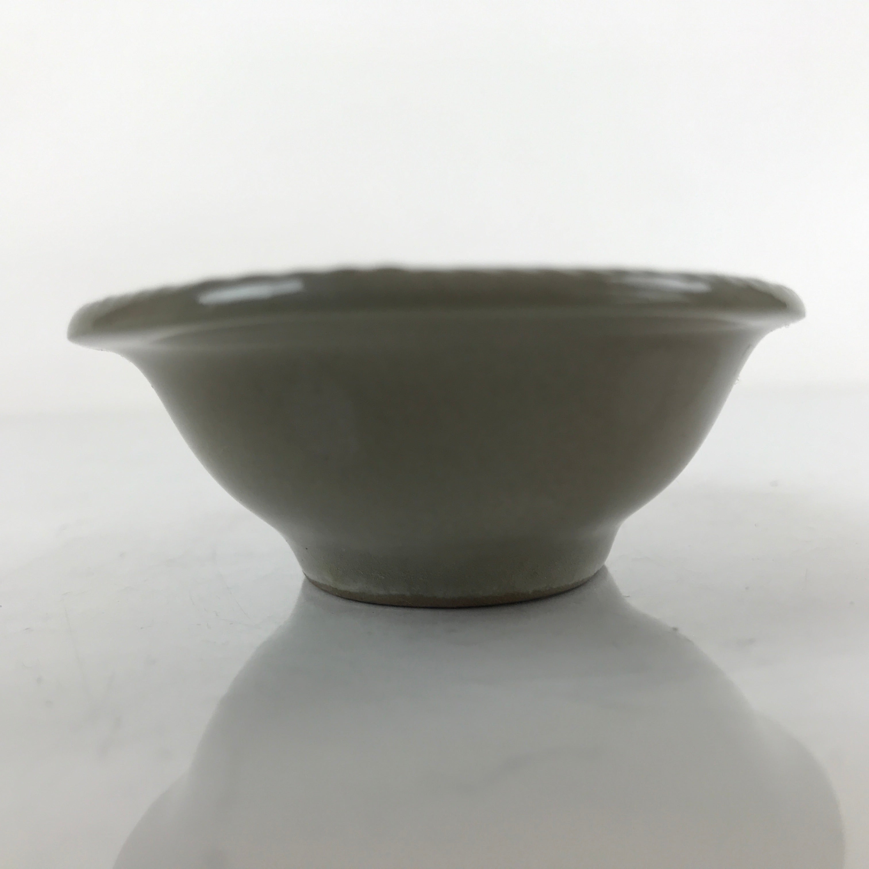Japanese Ceramic Renge Spoon W/Stand Vtg Nabe Ramen Noodle Soup Gray PY884