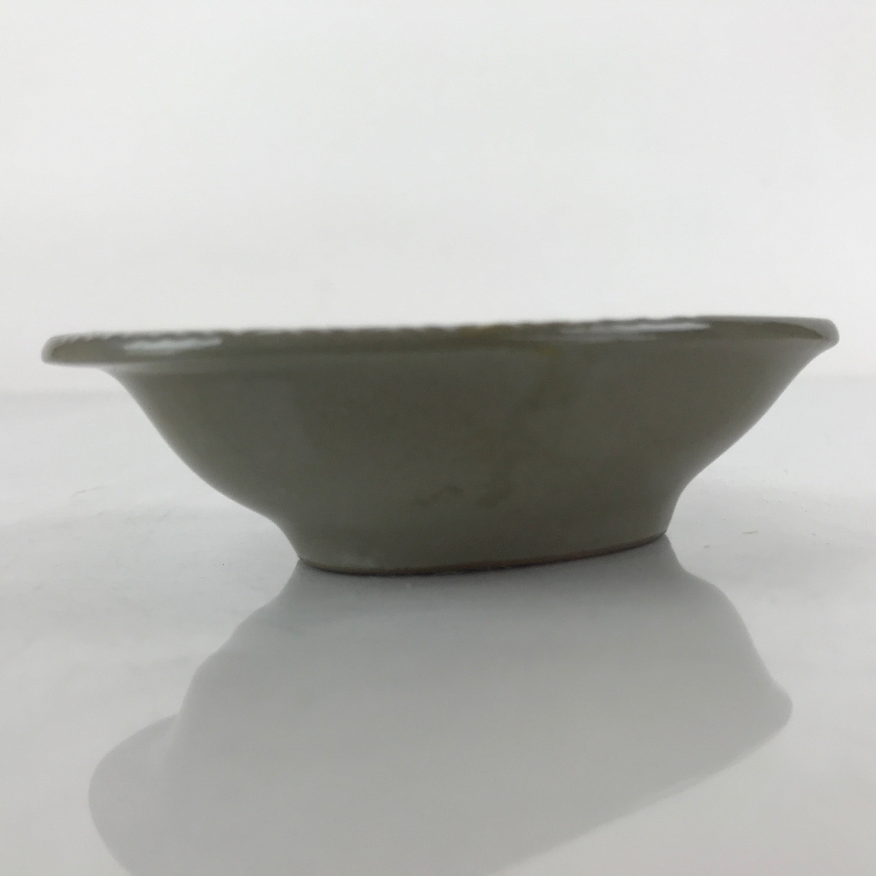 Japanese Ceramic Renge Spoon W/Stand Vtg Nabe Ramen Noodle Soup Gray PY884