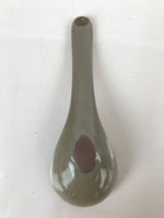 Japanese Ceramic Renge Spoon W/Stand Vtg Nabe Ramen Noodle Soup Gray PY887