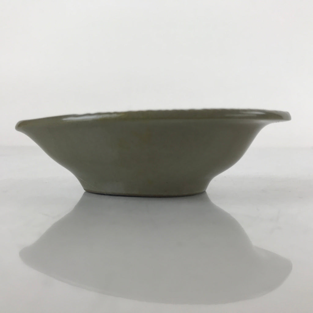 Japanese Ceramic Renge Spoon W/Stand Vtg Nabe Ramen Noodle Soup Gray PY888