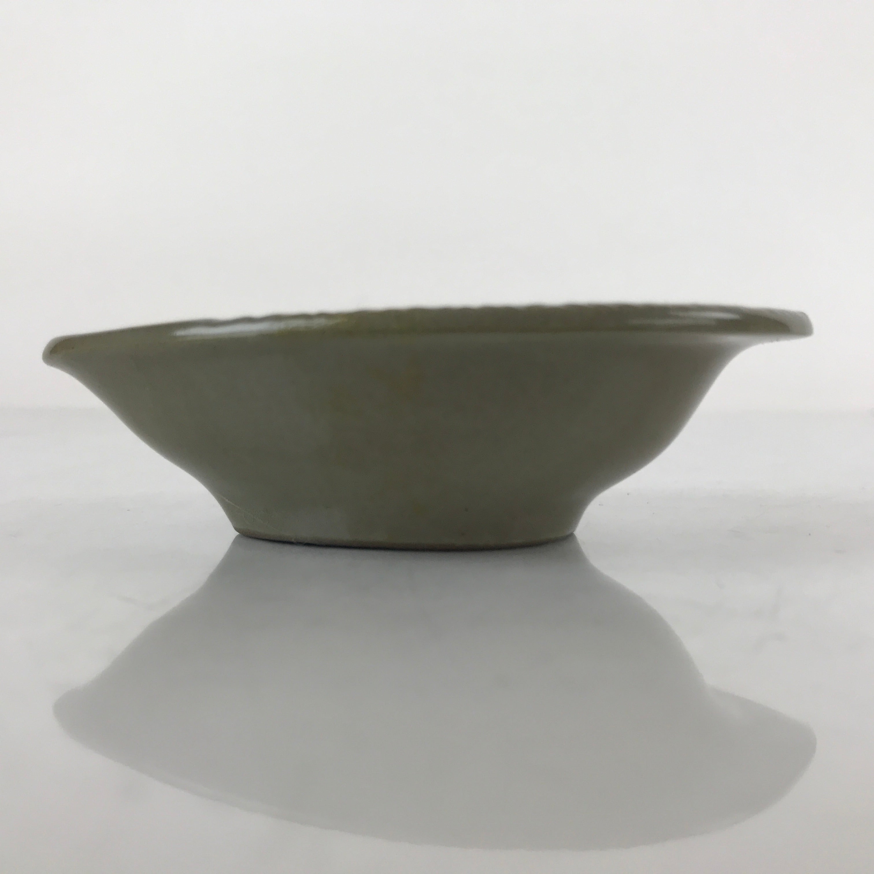 Japanese Ceramic Renge Spoon W/Stand Vtg Nabe Ramen Noodle Soup Gray PY888