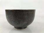 Japanese Ceramic Rice Bowl Donburi Dish Vtg Tenmoku Spot Pattern Leaf Brown Y427