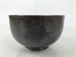 Japanese Ceramic Rice Bowl Donburi Dish Vtg Tenmoku Spot Pattern Leaf Brown Y429