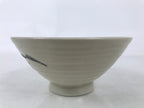 Japanese Ceramic Rice Bowl Owan Vtg Kobachi Beige Brown Leafy Plant Design Y395
