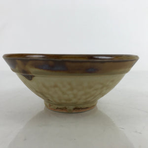 Japanese Ceramic Rice Bowl Owan Vtg Kobachi Textured Suribachi Style Brown Y101