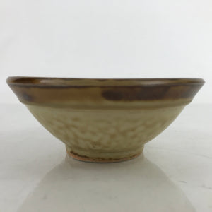 Japanese Ceramic Rice Bowl Owan Vtg Kobachi Textured Suribachi Style Brown Y101