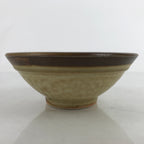 Japanese Ceramic Rice Bowl Owan Vtg Kobachi Textured Suribachi Style Brown Y102