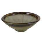 Japanese Ceramic Rice Bowl Owan Vtg Kobachi Textured Suribachi Style Brown Y104