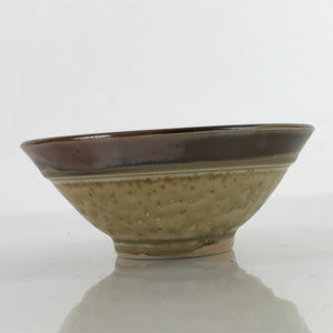 Japanese Ceramic Rice Bowl Owan Vtg Kobachi Textured Suribachi Style Brown Y95