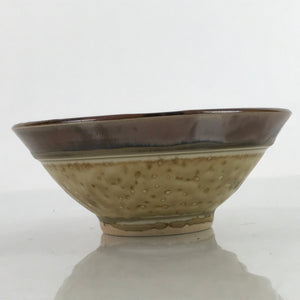 Japanese Ceramic Rice Bowl Owan Vtg Kobachi Textured Suribachi Style Brown Y95