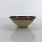 Japanese Ceramic Rice Bowl Owan Vtg Kobachi Textured Suribachi Style Brown Y96