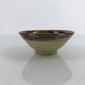 Japanese Ceramic Rice Bowl Owan Vtg Kobachi Textured Suribachi Style Brown Y96