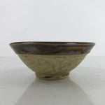 Japanese Ceramic Rice Bowl Owan Vtg Kobachi Textured Suribachi Style Brown Y97