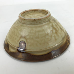 Japanese Ceramic Rice Bowl Owan Vtg Kobachi Textured Suribachi Style Brown Y99