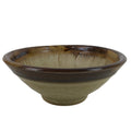 Japanese Ceramic Rice Bowl Owan Vtg Kobachi Textured Suribachi Style Brown Y99