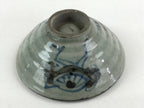 Japanese Ceramic Rice Bowl Vtg Chawan Pottery Yakimono Gray Cracked Glaze PY438
