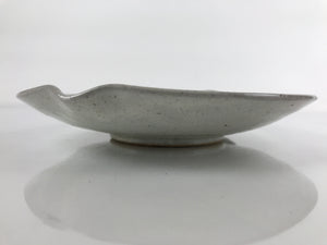 Japanese Ceramic Round Plate Vtg Small Ikebana Suiban Gray Glaze Spout PY739