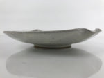 Japanese Ceramic Round Plate Vtg Small Ikebana Suiban Gray Glaze Spout PY739