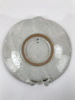 Japanese Ceramic Round Plate Vtg Small Ikebana Suiban Gray Glaze Spout PY739