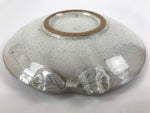 Japanese Ceramic Round Plate Vtg Small Ikebana Suiban Gray Glaze Spout PY739