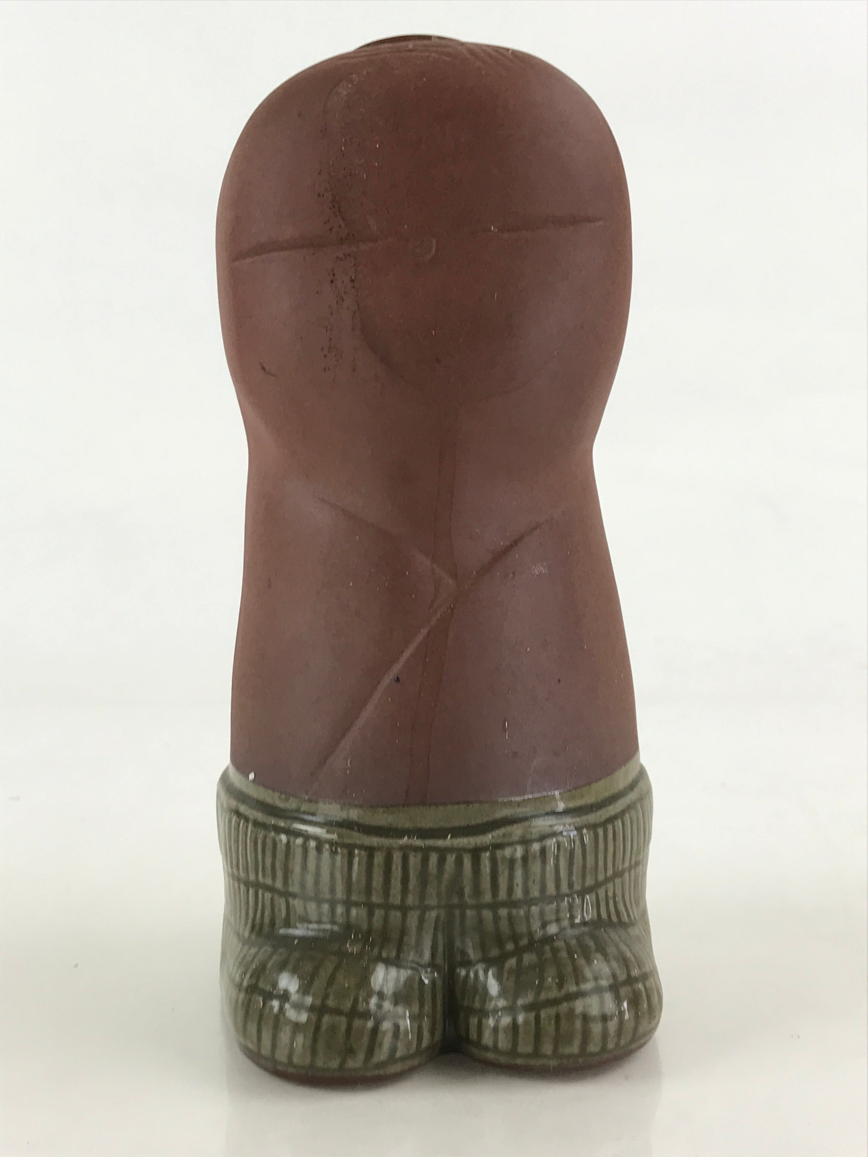 Japanese Ceramic Sake Bottle Aomori Tokkuri Hand-Written Kanji Vtg Brown TS508