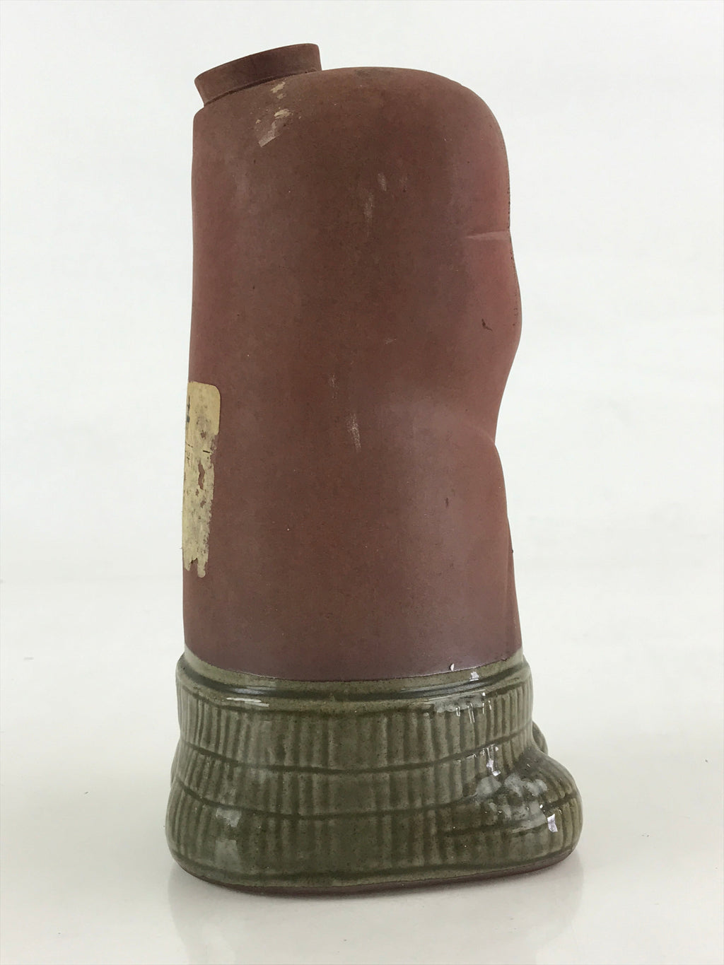 Japanese Ceramic Sake Bottle Aomori Tokkuri Hand-Written Kanji Vtg Brown TS508