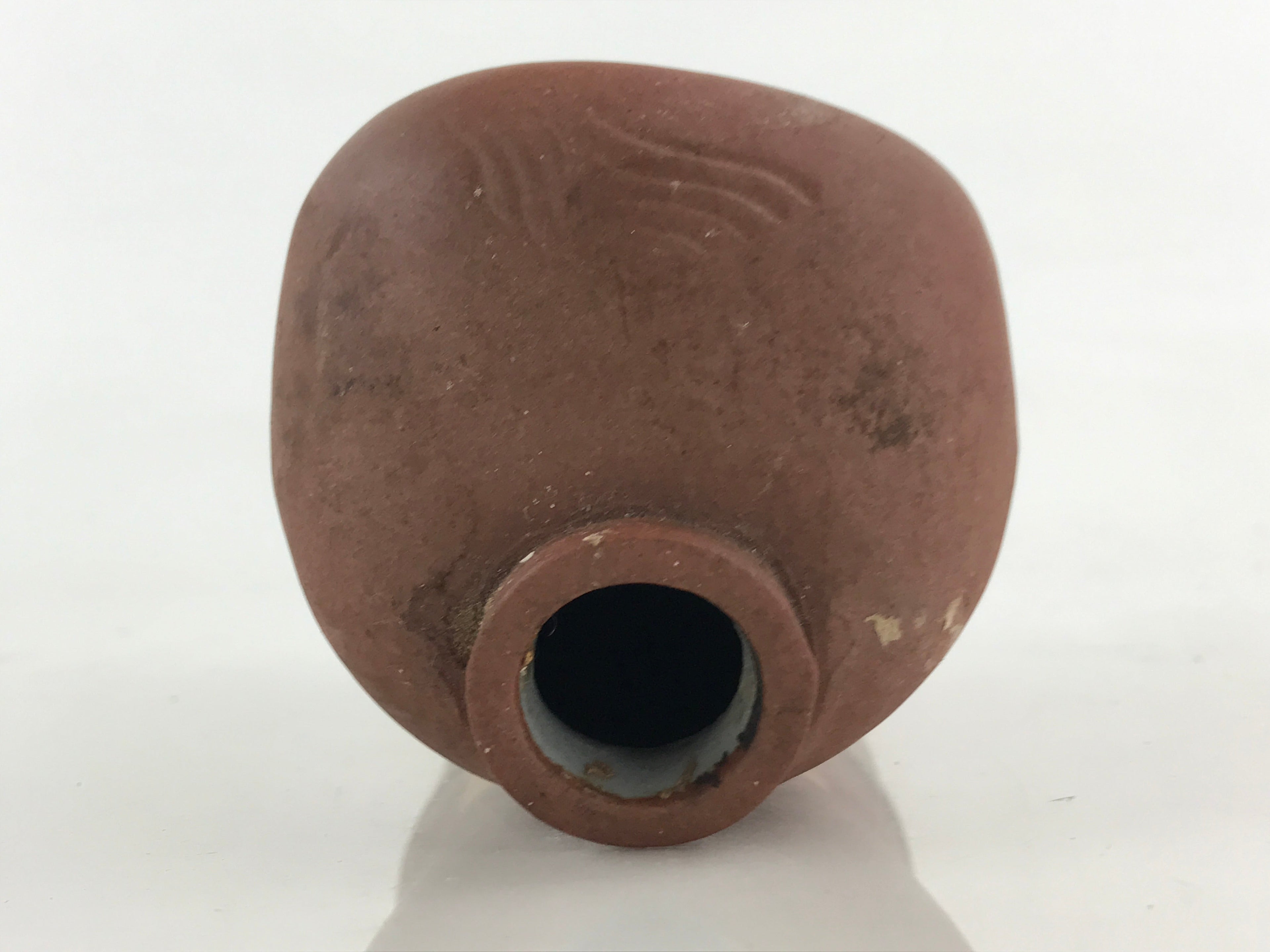 Japanese Ceramic Sake Bottle Aomori Tokkuri Hand-Written Kanji Vtg Brown TS508