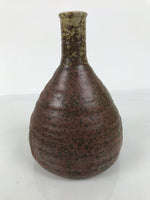 Japanese Ceramic Sake Bottle Empty Tokkuri Vtg Kizakura Brown Crane Neck TS920