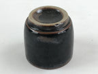 Japanese Ceramic Sake Bottle Kayoi-Tokkuri Pottery Onikoroshi Black Brown TS504