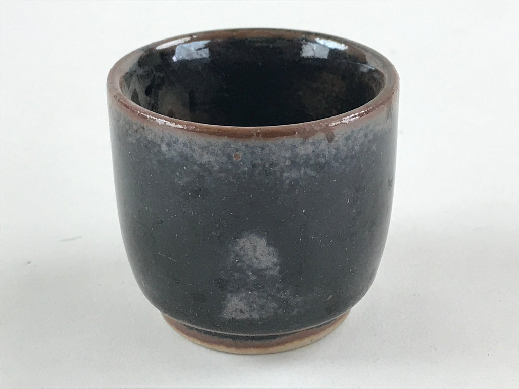 Japanese Ceramic Sake Bottle Kayoi-Tokkuri Pottery Onikoroshi Black Brown TS504