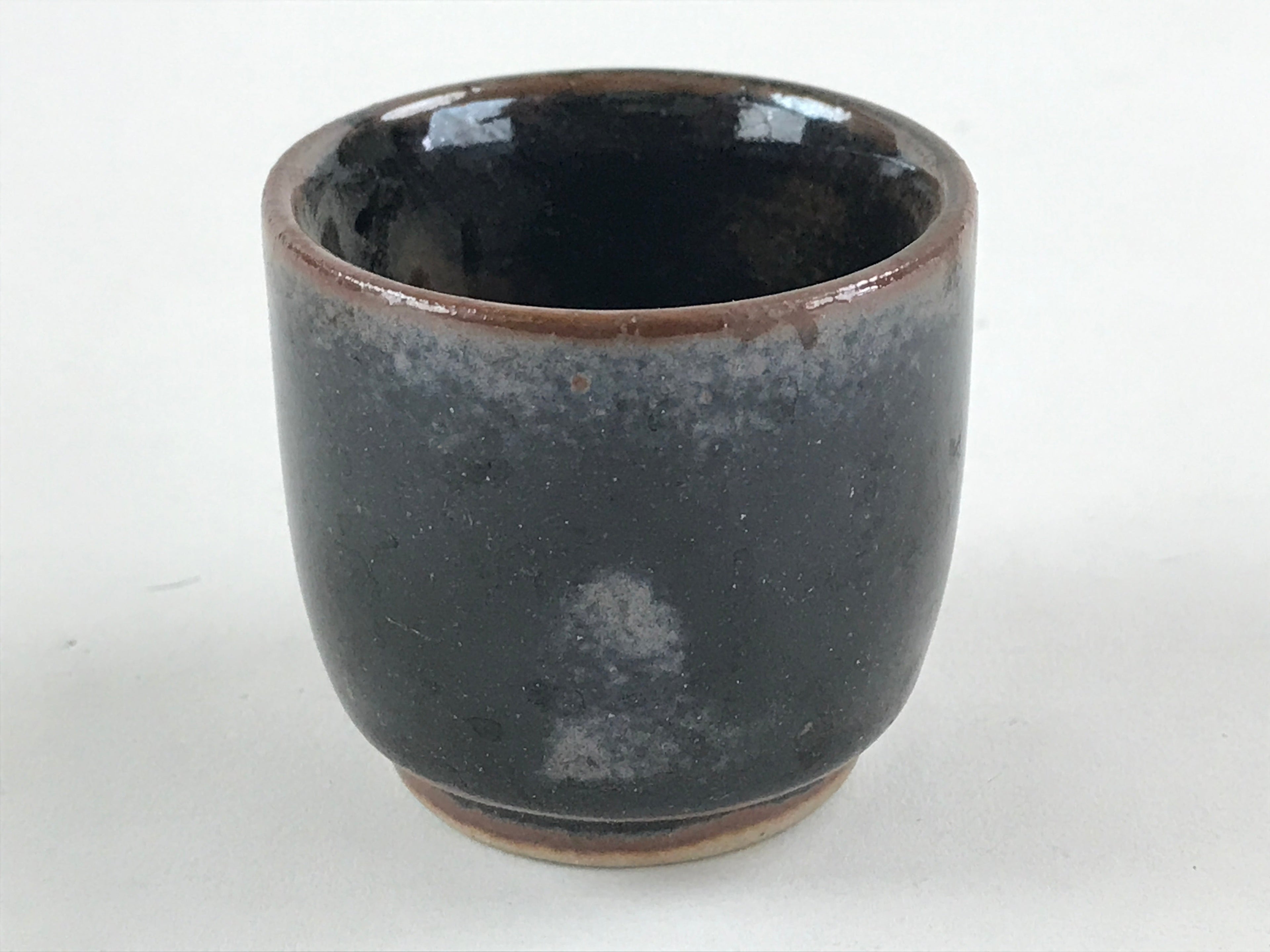 Japanese Ceramic Sake Bottle Kayoi-Tokkuri Pottery Onikoroshi Black Brown TS504