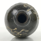 Japanese Ceramic Sake Bottle Kayoi-Tokkuri Vtg Beige Kanji Dark Brown TS742