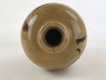 Japanese Ceramic Sake Bottle Kayoi-Tokkuri Vtg Brown Hand-Written Kanji TS564